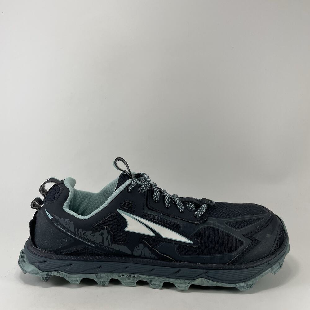 Hoka One One Lone Peak 4.5 Trail Running Shoes Navy Blue/Mint Womens Size 9.5